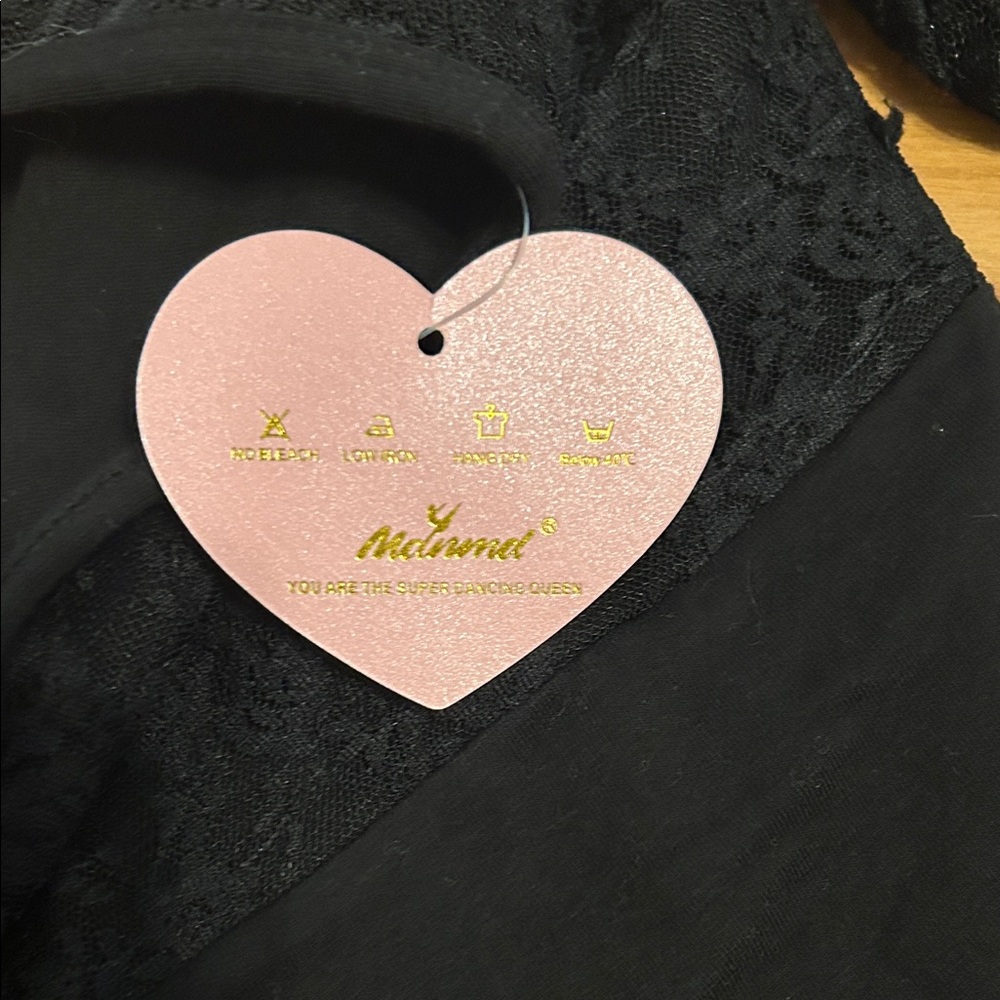 Black Lace Kids Leotard or Bodysuit - Picture 2 of 5